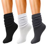 Winterlace 3 Pairs Slouch Socks for Women, Soft Extra Long Scrunch Knee High Sock, Bulk Pack, Assorted #7, One Size