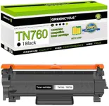 GREENCYCLE Compatible Toner Cartridge Replacement for Brother TN760 TN-760 TN730 with CHIP to Use with HL-L2350DW HL-L2395DW HL-L2390DW HL-L2370DW MFC-L2750DW MFC-L2710DW laser printer (Black, 1-Pack)