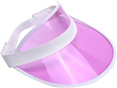 Retro Tennis Beach Plastic Sun Visors Hats, (Pack of 100), Pink, One Size