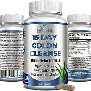 15 Day Colon Cleanse and Detox, Herbal Detox Formula for Weight Loss, Constipation Relief - Boosts Energy. Flush Toxins, Natural Safe Colon Cleanser for Men and Women - 30 Capsules