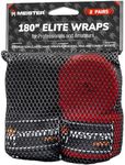Meister Elite 180" Premium Adult Hand Wraps for MMA & Boxing - 2 Pair Pack w/Mesh Bag - Black/Blood Red