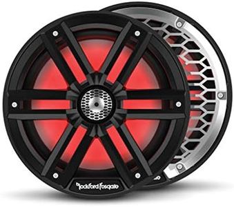 Rockford Fosgate M2-8B Color Optix 8” 2-Way Coaxial Multicolor LED Lighted Marine Speakers -Black/Stainless (Pair)