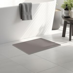 SOICARE Absorbent Bath Mat, Rubber Non Slip Quick Dry Super Absorbent Thin Bathroom Rugs Fit Under Door-Washable Bathroom Floor Mats-Shower Rug for in Front of Bathtub (16"x24",Gray)