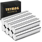 TRYMAG Small Neodymium Magnets, 120 Pcs Tiny Rare Earth Magnets for Whiteboard, Small Round Disc Magnets for Fridge, Crafts, DIY, Science, Office Magnets