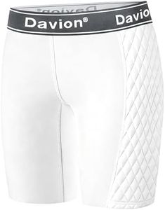 Davion Softball Sliding Shorts Youth Girls Padded Compression Shorts for Softball Baseball (White-S)