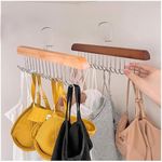 Homewares Wooden Tie and Belt Hanger, 2pcs Tie Rack Hanging Organizer for Men Neck Tie Closet Accessory Women Tank Top Scarves Bras and Camisoles