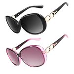 CGID Trendy Oversized Sunglasses for Women Ladies Polarized Sun Glasses UV400 Protection Big Frame Shades