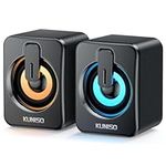 KUNISO Computer Speaker, Wired Desktop Speaker, RGB Colorful Mini Gaming Speaker, USB Powered, 3.5mm AUX-in, Volume Control for PC, Laptop, Tablet, Mobile, MP3