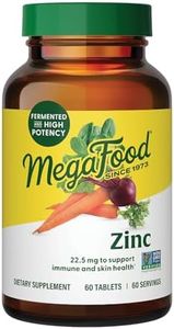 MegaFood - Zinc Supplements for Immune System - Non-GMO, Vegetarian, Gluten-Free - 60 Tablets (60 Servings)
