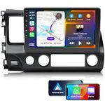 Car Stereo Radio for Honda Civic 2006 2007 2008 2009 2010 2011 with Wireless Carplay Andriod Auto Bluetooth GPS Navigation,10.1'' Android Touch Screen Radio 2G Ram 32G ROM