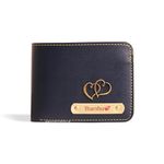 Innovative Gifts Men's Personalized Wallet I Customized Slim Stylish Leather Purse with Name & Charm I Unique Birthday Anniversary Gift for Men Boy Love Husband Employees Clients - Blue