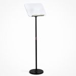 BEQUZON Portable Floor Lectern Podium Stand for Speech, Presentation, with Black Stand, Gray Board and Adjustable Height for Laptop, Book or Sheet Music