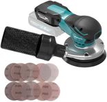 ONEMANA Orbital Sander 5-inch Sander Tool 20V Brushless Cordless Random Orbital Sander 7 Variable Speeds Palm Sander for Woodworking and Sanding with 10 Sanding Papers，Dust Bag