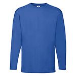 Fruit of the Loom Mens Valueweight Crew Neck Long Sleeve T-Shirt (M) (Royal)