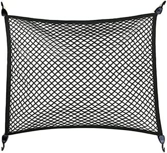 Premium Quality Adjustable Elastic Cargo Net Universal Stretchable Truck Net with Hooks,Storage Bag for Car, SUV, Truck, Pickup Trucks Black 40x32in