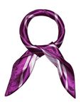 sourcing map Women's Floral Leopard Polka Dots Striped Print Square Scarves Neck Scarf Shawl Purple 19.68 x 19.68inches