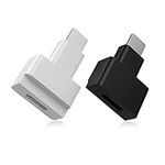 通用 2PACK i-Phone Docking Extender Adapter Converter. i-Phone Extension Adapter Connector Pass Audio Video Music Picture Files and Power Charging for All i-OS Devices.(Balck & White)