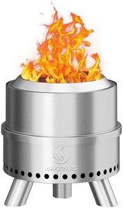 Wakeyard 15 inch Smokeless FirePit with Waterproof Bag & Poker, Stainless Steel Outdoor Smokeless Fire pit, Wood Burning Fire pit for Patio, Camping, Backyard