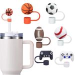 6PCS Straw Cover Cap for Stanley Cup, 30&40 Oz Stanley Cup Silicone Straw Covers Cap, Tumbler Straw Topper, 10mm/0.39in Cute Drinking Straw Tip Covers, Reusable Dust-Proof