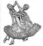 Gift Boxed Pewter Ballroom Dancers Badge pin or Brooch Gift for Scarf, Tie, Hat, Coat or Bag