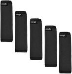 (Black) - Cosmos 5 PCS Black Colour Comfort Neoprene Handle Wraps/Grip for Travel Bag Luggage Suitcase