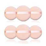 6 Pieces Powder Puffs Cotton Makeup Puffs for Loose Powder Mineral Powder Cosmetic Foundation - 2.36 inch/6 cm Soft Round Powder Puffs Makeup Face Sponges for Face and Body - Nude