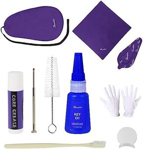 Clarinet Cleaning Kit, Clarinet and Saxophone Care Kit, Key Oil, Cork Grease, Cotton Swabs, Cleaning Cloth, Thumb Rest, Mouthpiece Brush, Screwdriver...