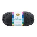 Lion Brand Yarn 761-150 24/7 Cotton Yarn, Charcoal