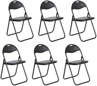 LuxNook Lot de 6 Chaises Pliantes, chaises de Salle à Manger Pliantes, Chaise Pliante Confortable, Chaise Pliante rembourrée et coussinée, chaises Pliantes pour Cuisine, Bureau, extérieur, Jardin