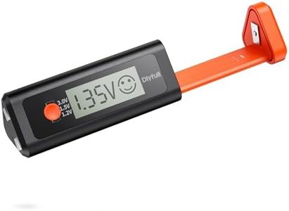 Dlypow Battery Tester with Magnetic Hold & LCD Display, Small Battery Checker Tester for AA AAA C D 9V CR123A 1.5V/3V Button Cell Household Batteries