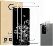 For Samsung Galaxy S20 Screen Protector Tempered Glass [2+2 Pack]Camera Lens Protector 3D Full Coverage[Anti-Scratch]HD Fingerprint Unlock Protector for Samsung S20