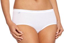 Sloggi Women's Basic+ Midi 3 Pack Brief, White, 14 UK