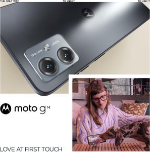 Motorola Moto g14 Smartphone, 6.5" FHD+ Display, 50MP, 128GB, Steel Grey