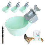 Chicken Waterer Cups (4 Pack), Automatic Chicken Water Feeder, Anti-Leak System, Holds 50% More Water, Suitable for Chicks, Chicken, Duck, Quail, Turkey