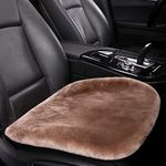 LLB Genuine Sheepskin Car Seat Cushion Seat Covers for Cars Trucks SUV Comfort Seat Protector Pad for Car Driver Seat Car Accessories for Women Office Chair Car Decor (Tan, Front Seat Cushion-1 Pc)