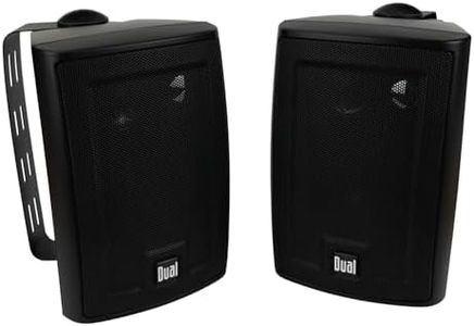 Dual Electronics 4" 3-Way High Performance Outdoor Indoor Speakers with Powerful Bass, Effortless Mounting Swivel Brackets, All Weather Resistance, Sold in Pair, LU43PB