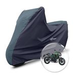 Neodrift 'SuperMax' Bike Cover Suitable for Kawasaki Z650 (All-Weather Motorcycle Protection, Water & UV Resistant, Dustproof, Windproof) (Colour: D.Green - Black)