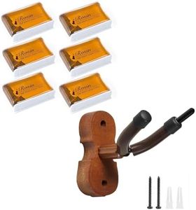 Dulphee [6 Pack] Rosin, Violin Rosin Cello Viola Rosin for Violin Bow and Violin Wall Mount Violin Hanger with Bow Hook