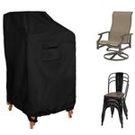 WOMACO Stackable Patio Chair Cover Waterproof Outdoor Stacking High Back Chair Cover Water Resistant Outside Furniture Tall Chair Protector (1 Pack - 29.5"L X 29.5"W X 47"H, Black)