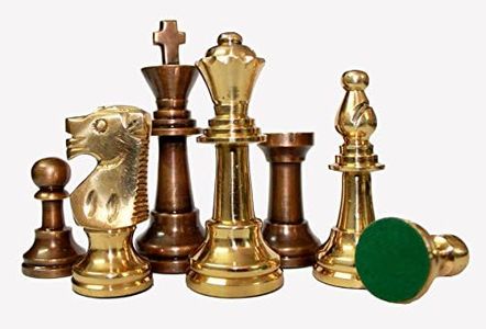 StonKraft Collector Edition Brass Chess Pieces Pawns Chessmen Chess Coins Figurine Pieces (3" Staunton)