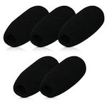 kwmobile Microphone Foam Covers (Set of 5) - 4.8x2.4x1.2 cm Windscreen Protective Pop Filter Pack for Microphones - Black