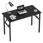 Need 31.5in Folding Table Foldable Computer Desk Office Desk Writing Desk, No Need to Assemble, with BIFMA Certification, Black, AC5CB-8040-CA