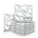 12 Pack 12 X 12 X 0.4 Inches Acoustic Absorption Panel, 3D Unique Soundproofing Insulation, Used in Home & Offices (12 Pack, White)