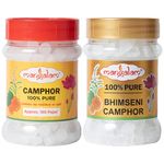 Mangalam Camphor Tablet 100g + Bhimseni Camphor 100g - Pack of 2