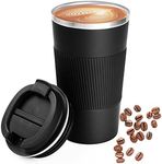 Travel Coffee Mug Spill Proof, Vacuum Insulated Coffee Mug 17oz Stainless Steel Travel Mug Double Wall Leak-Proof Reusable Coffee Tumbler for Keep Hot/Ice Coffee, Tea, and Beer