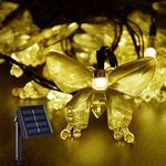 M.best Solar String Lights Outdoor-Waterproof 23Ft 50 LED Solar Butterfly Lights for Porch Market Backyard Patio Party Wedding Gazebo Outdoor Decorative Lights (Warm White)