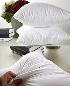 A Pair of Aus Made Cotton Cover/Polyester Filling Euro Square Cushion Pillow Inserts (48x73cm, White)