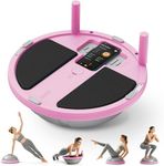 Half Balance Ball Trainer - Balance Ball Trainer with Resistance Bands and Foot Pump,Stability Ball for Exercise, Full-Body Workouts, Home Gym pink