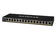 NETGEAR 16-Port Gigabit Ethernet Unmanaged PoE+ Switch (GS316P) - with 16 x PoE+ @ 115W, Desktop/Wallmount, Sturdy Metal