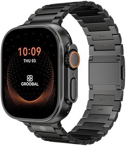 GROOBAL Titanium Band for Apple Watch Ultra 3/2/1 49mm & Series 11/10 46mm, Grade 5 Titanium Apple Watch Ultra Band for Men with Magnetic Clasp, Anti-Scratch Ultra 3 Band, Mens Gifts, Black